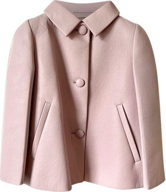 Prada Pale pink cropped leather jacket Size XXS