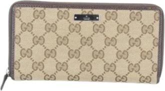 Gucci Pre-owned Wallets, female, Brown, Size: ONE SIZE Pre-owned Canvas Wallet