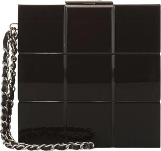 Chanel Pre-owned Lucite Minaudiere Perspex Clutch Bag - Dames - Vintage Clutch - Zwart - ONE Size - Vintage