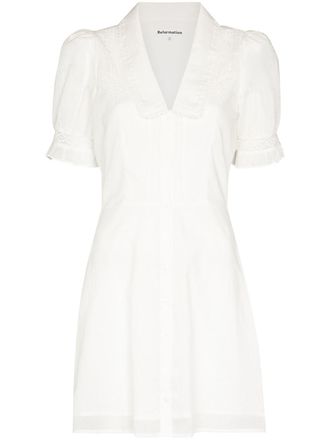 Reformation Jack peter-pan neck dress - White