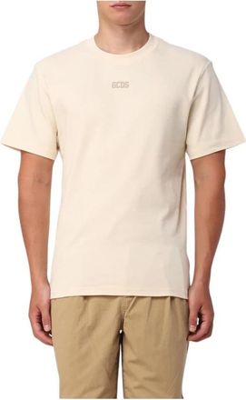 GCDS Logo Regular Tee - Heren - T-shirts - Beige - S - Katoen - Tops