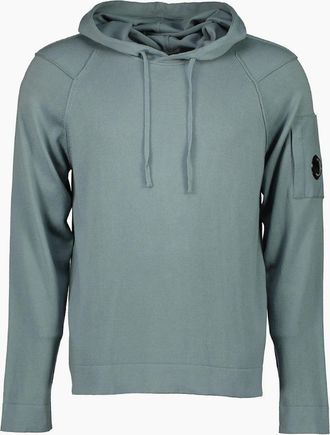 C.P. Company Mens Sea Island Knitted Lens Hoodie - Tan - Size: 40