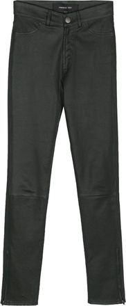 Federica Tosi mid-rise leather skinny trousers - women - Lamb Skin - 42 - Green