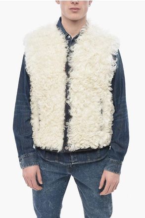 Dsquared2 Sleeveless Denim Jacket with Fur size 50