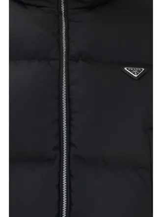 Prada Womens Down Jacket Re-Nylon Black Inner: Goose Puffer