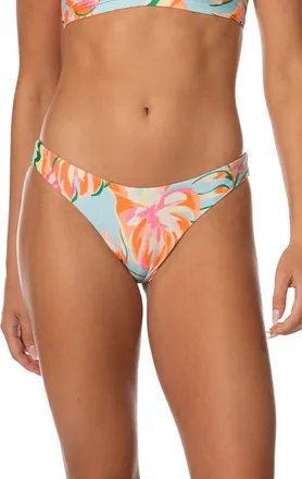 Maaji Fiesta Bloom Iconic Reversible Bikini Bottoms in Open Blue at Nordstrom, Size X-Small