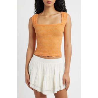 Free People Love Letter Floral Knit Camisole in Iceland Poppy at Nordstrom, Size X-Small/small