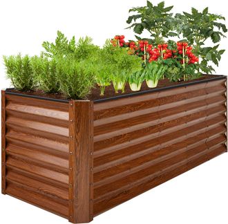 Best Choice Products 8x2x2ft Outdoor Metal Raised Garden Bed, Planter Box for Vegetables, Flowers, Herbs