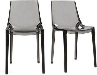 Miliboo Miliboo - Sillas Dise&ntilde;o Grises Ahumado Lote De 2 Interior / Exterior Yzel
