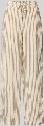 Marc O'Polo Wide Leg Leinenhose mit Tunnelzug in Weiss, Gr&ouml;&szlig;e 34