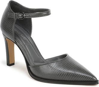 Franco Sarto Alexa Ankle Strap Pointed Toe Pump in Grey at Nordstrom, Size 8.5