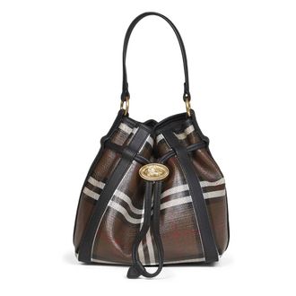 Burberry Bolso tipo cubo Mini Check - Bags - Mujer - Marr&oacute;n - ONE SIZE