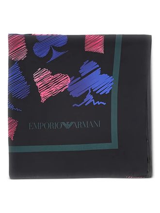 Emporio Armani Grafische sjaal - Zwart