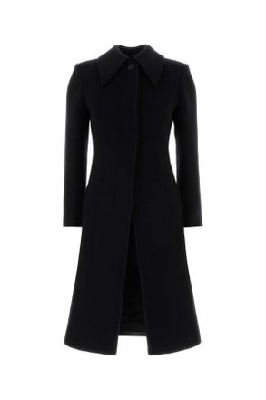 Alexander McQueen Alexander Mcqueen Black Wool And Cashmere Coat