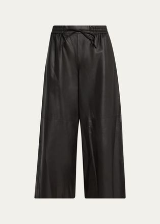 Yves Salomon Wide Lambskin Leather Culottes