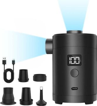 No Brand Bomba De Aire El&eacute;ctrica Para Colch&oacute;n De Aire, Bater&iacute;a Recargable, Bomba De Aire Con 5 Boquillas, 4000 Mah, Bote Inflable, Flotador