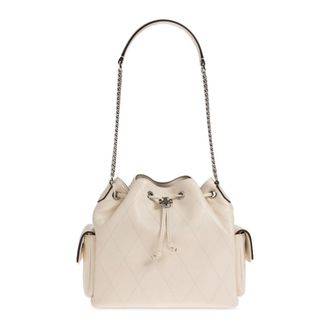 Tory Burch Tory Burch, Bucket Bags, female, Beige, Size: ONE SIZE Charlie Quilted Drawstring Shoulder Bag
