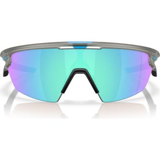 Oakley Prizm Road Sport 36mm Rectangular Sunglasses in Matte Grey/Sapphire at Nordstrom