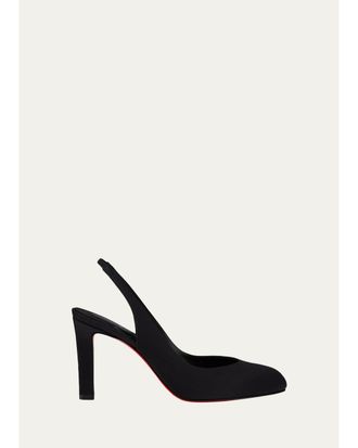 Christian Louboutin 85mm Fanny Love Satin Slingback Pumps
