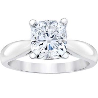 Pompeii3 1 1/2ct Cushion Diamond Solitaire Engagement Ring 14k White Gold Lab Grown