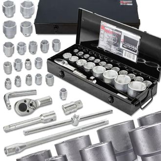 OEM Forcekraft Juego De Llaves De Vaso + Carraca 26 Piezas + Estuche