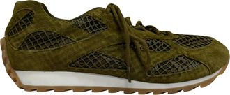Bottega Veneta Pre-owned Womens Orbit Sneakers in Olive Suede - Size EU 40