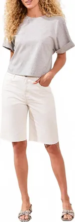 Tribal Brooke Hugging Wide Denim Jorts In Saltwhite-2264