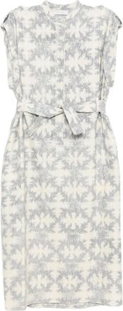 Saiid Kobeisy Abito midi con stampa - Bianco