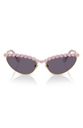 Swarovski 59mm Cat Eye Sunglasses in Gold /Violet at Nordstrom