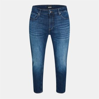 HUGO BOSS Mens Mid Rise Slim Fit Five Pocket Jeans in Navy - Blue - Size 36W/30L