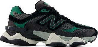 New Balance Unisex 9060 in Nero/Verde, Pelle Scamosciata/Rete, Taglia 37.5