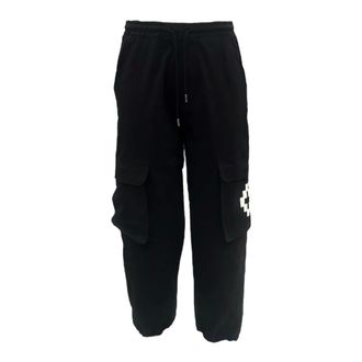 Marcelo Burlon Sweatpants, male, Black, Size: XS Slim Fit Trousers