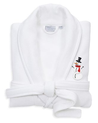 Linum Home Textiles Waffle Terry Embroidered Holiday Bath Robe