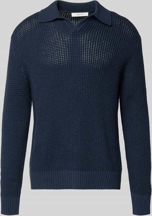Selected Relaxed Fit Strickpullover aus reiner Baumwolle Modell DERECK in Marine, Gr&ouml;&szlig;e XXL
