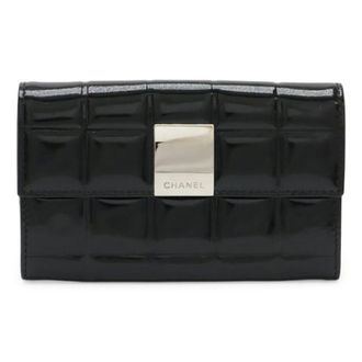 Chanel Pre-owned Wallets, female, Black, Size: ONE SIZE Pre-owned Patent Leather Coin Purse (Choco Bar)