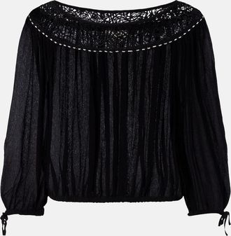 Isabel Marant Blusa Nelida in seta con pizzo guipure
