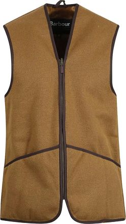Barbour Gilet in pelle sintetica con zip - Marrone
