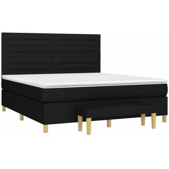 vidaXL Vidaxl - Cama Box Spring Con Colch&oacute;n Tela Negro 180x200 Cm