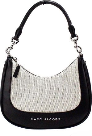 Marc Jacobs Marc Jacobs Natural Black Canvas Leather Hobo Shoulder Handbag Womens Purse