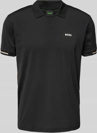 HUGO BOSS Regular Fit Poloshirt mit Label-Print Modell Palle in Black, Größe L