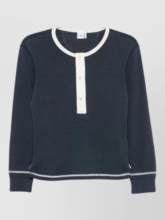 Chlo&eacute; silk nylon knit top long sleeves