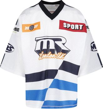 Martine Rose White Relaxed Fit Graphic Sports Jersey