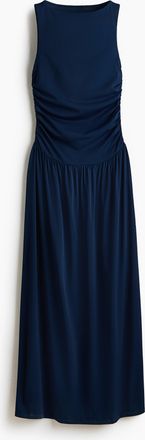H&M Drapiertes Jerseykleid - Marineblau