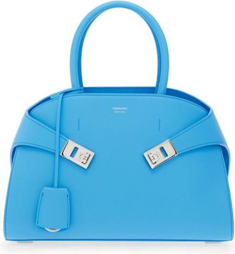 Ferragamo small Hug tote bag - women - CALFSKIN/Lambskin/CALFSKIN - One Size - Blue