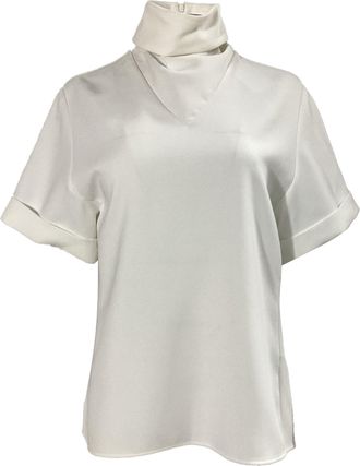 Ellery Hopper Cowl Blouse in White Polyester
