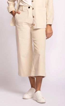 Pink Martini Midge Cropped Wide Leg Pants In Off White