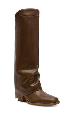 Steve Madden Winnick Foldover Knee High Boot in Olive Leather at Nordstrom Rack, Size 5.5