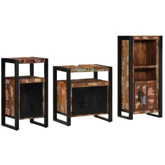 vidaXL Juego De Muebles De Ba&ntilde;o 3 Pcs Madera S&oacute;lida Recuperada Vidaxl