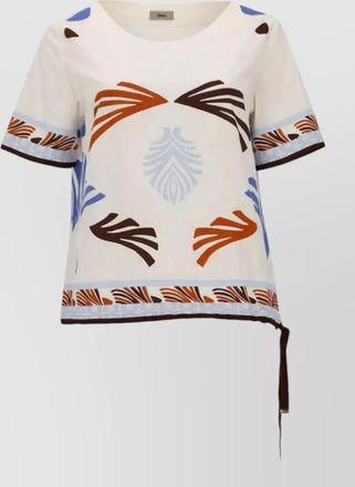 Herno graphic print t shirt round neck tie