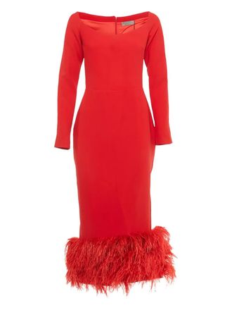 Rasario fringed midi dress - women - Polyester/Spandex/Elastane/Polyester/Elastane - M - Red